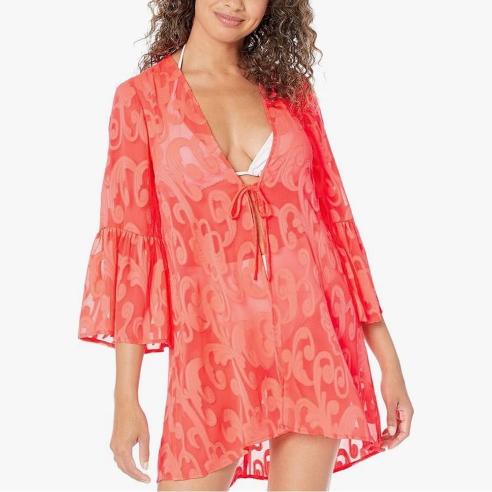 Lilly Pulitzer Women's XS Orange Swirl Cover Up Beachwear Summer - Picture 7 of 7